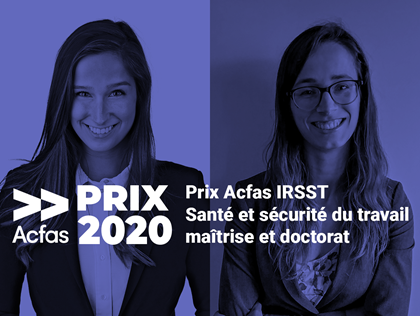 Découvrez les lauréates des prix Acfas-IRSST 2020