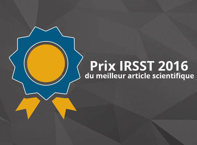 Prix IRSST 2016 du meilleur article scientifique