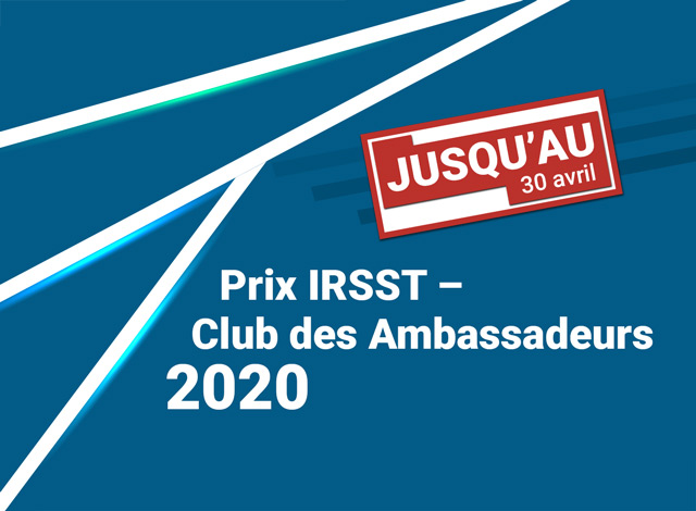 Posez votre candidature pour le prix IRSST – Club des Ambassadeurs du Palais des congrès de Montréal pour obtenir une bourse de 10&nbsp;000$